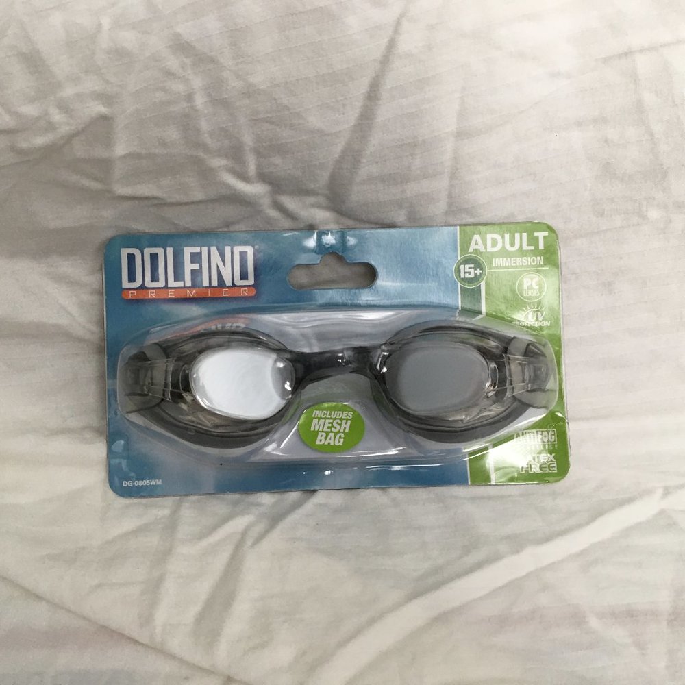 Dolfino  Premier Adult Black Swim Goggles